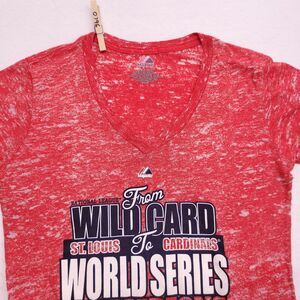 Majestic St. Louis Cardinals Graphic Short Sleeve Shirt Womens Size Small S Red